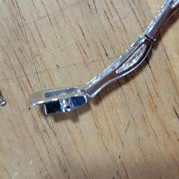 Simple Silver & Rhinestone Mod Bracelet - Picture 7 of 7